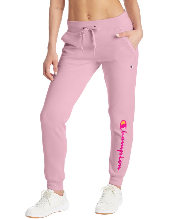 Jogger Champion Mujer - Powerblend Fleece Script Logo ( Rosas ) 0281479-EA